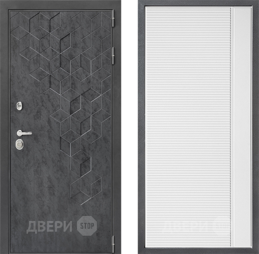 Входная металлическая Дверь Дверной континент ДК-3/713 ФЛ-757 Белое Стекло Софт милк в Дмитрове