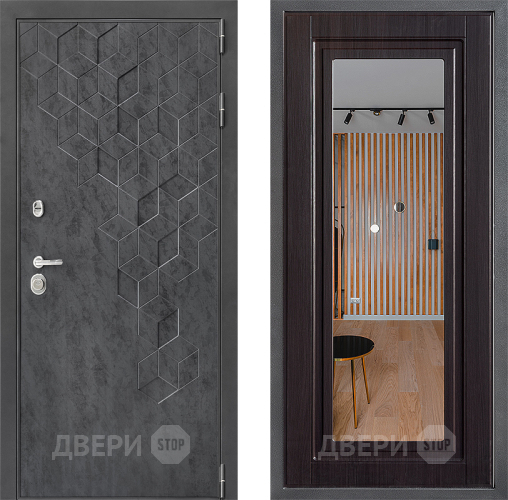 Входная металлическая Дверь Дверной континент ДК-3/713 ФЛЗ Зеркало Венге в Дмитрове