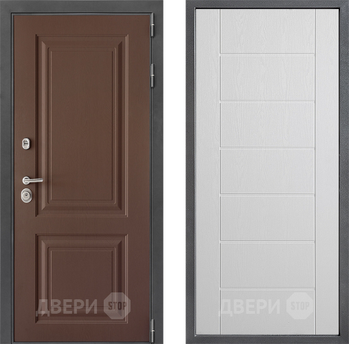 Входная металлическая Дверь Дверной континент ДК-3/729 ФЛ-Лайн Белое дерево в Дмитрове