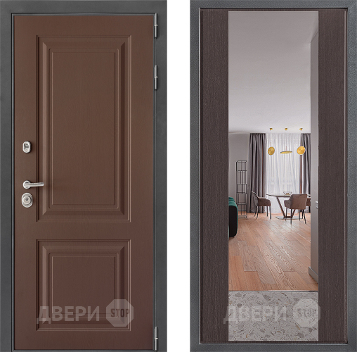 Входная металлическая Дверь Дверной континент ДК-3/729 ФЛЗ-1 Зеркало Венге в Дмитрове