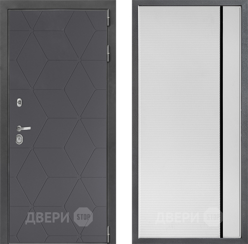 Входная металлическая Дверь Дверной континент ДК-3/744 ФЛ-757 Черное Стекло Софт милк в Дмитрове