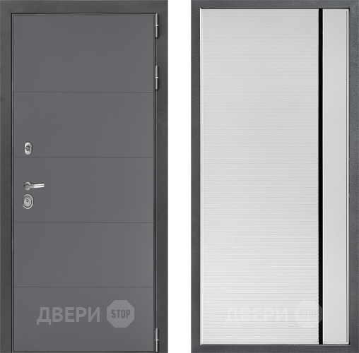 Входная металлическая Дверь Дверной континент ДК-3/649 ФЛ-757 Черное Стекло Софт милк в Дмитрове