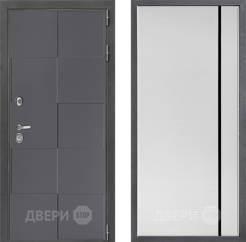 Входная металлическая Дверь Дверной континент ДК-3/606 ФЛ-757 Черное Стекло Софт милк в Дмитрове