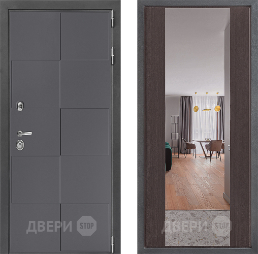 Входная металлическая Дверь Дверной континент ДК-3/606 ФЛЗ-1 Зеркало Венге в Дмитрове