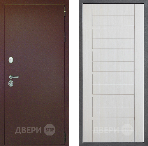 Входная металлическая Дверь Дверной континент Рубикон Медь Дизайн ФЛ-70 Лиственница белая в Дмитрове