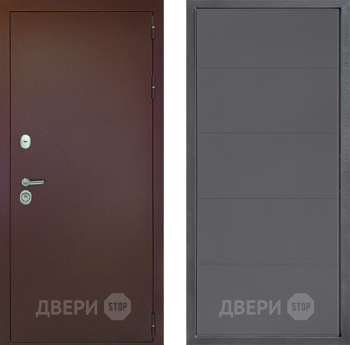 Входная металлическая Дверь Дверной континент Рубикон Медь Дизайн ФЛ-649 Графит софт в Дмитрове