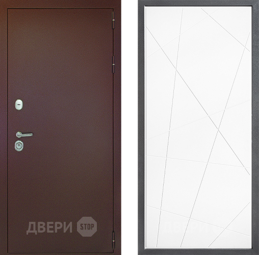 Дверь Дверной континент Рубикон Медь Дизайн ФЛ-655 Белый софт в Дмитрове