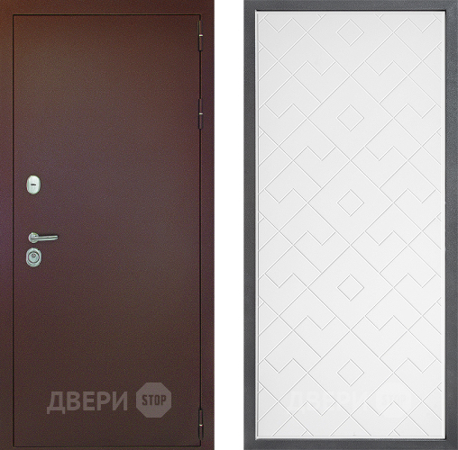 Дверь Дверной континент Рубикон Медь Дизайн ФЛ-Тиффани Белый софт в Дмитрове