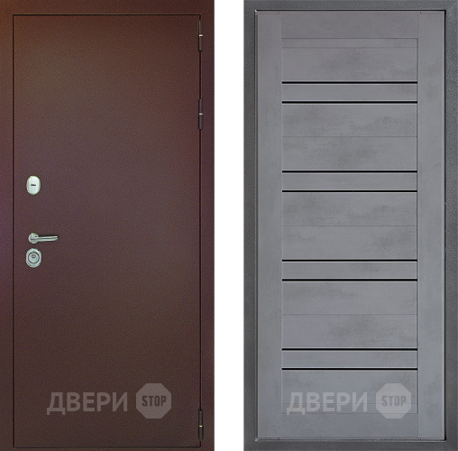 Входная металлическая Дверь Дверной континент Рубикон Медь Дизайн ФЛ-49 Бетон серый в Дмитрове