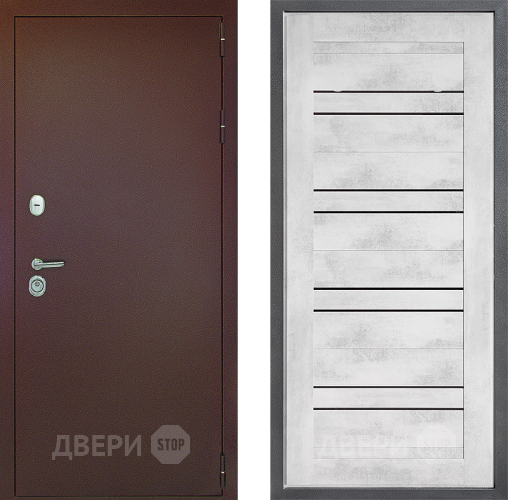Входная металлическая Дверь Дверной континент Рубикон Медь Дизайн ФЛ-49 Бетон снежный в Дмитрове