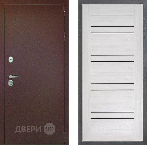Входная металлическая Дверь Дверной континент Рубикон Медь Дизайн ФЛ-49 Сосна белая в Дмитрове