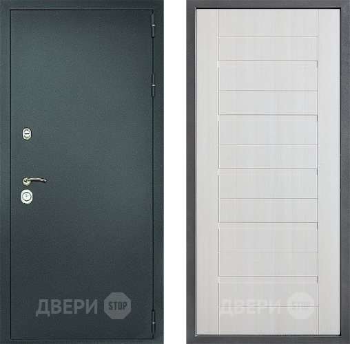Входная металлическая Дверь Дверной континент Рубикон Серебро Дизайн ФЛ-70 Лиственница белая в Дмитрове
