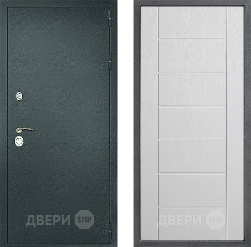 Дверь Дверной континент Рубикон Серебро Дизайн ФЛ-Лайн Белое дерево в Дмитрове