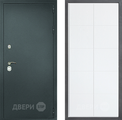 Входная металлическая Дверь Дверной континент Рубикон Серебро Дизайн ФЛ-Кватро Белое дерево в Дмитрове