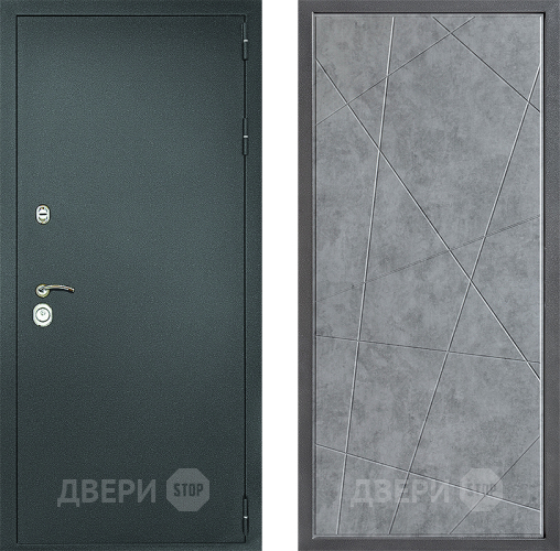 Входная металлическая Дверь Дверной континент Рубикон Серебро Дизайн ФЛ-655 Бетон серый в Дмитрове