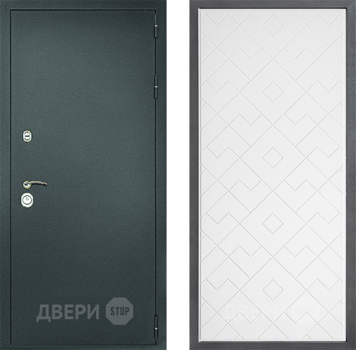 Дверь Дверной континент Рубикон Серебро Дизайн ФЛ-Тиффани Белый софт в Дмитрове
