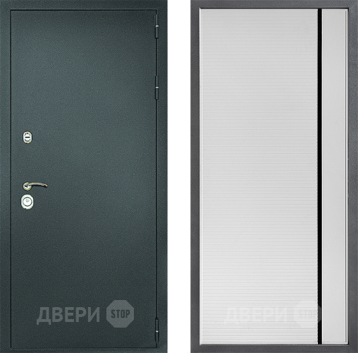 Входная металлическая Дверь Дверной континент Рубикон Серебро Дизайн ФЛ-757 Черное Стекло Софт милк в Дмитрове