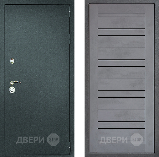 Входная металлическая Дверь Дверной континент Рубикон Серебро Дизайн ФЛ-49 Бетон серый в Дмитрове