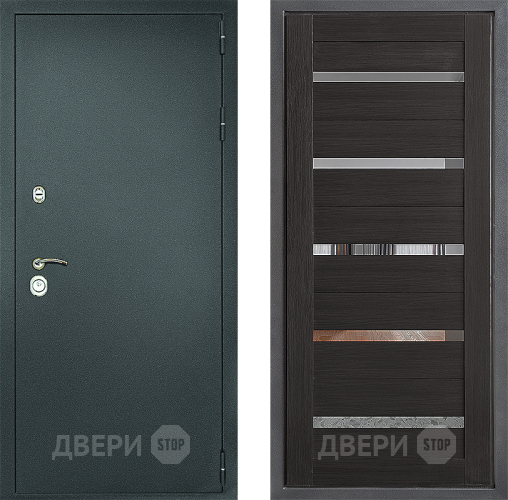 Входная металлическая Дверь Дверной континент Рубикон Серебро Дизайн ФЛ-47 Венге в Дмитрове