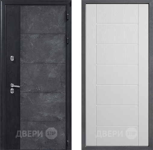 Входная металлическая Дверь Дверной континент ДК-15 Бетон ТЕРМО ФЛ-Лайн Белое дерево в Дмитрове