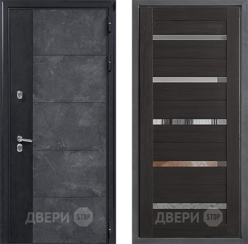 Входная металлическая Дверь Дверной континент ДК-15 Бетон ТЕРМО ФЛ-47 Венге в Дмитрове
