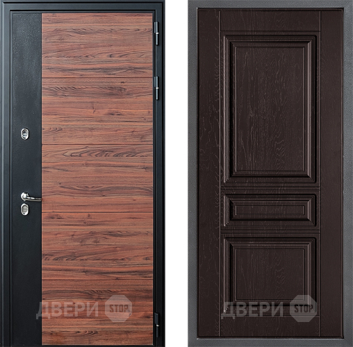 Входная металлическая Дверь Дверной континент ДК-15 Красное Дерево ТЕРМО ФЛ-243 Дуб шоколадный в Дмитрове