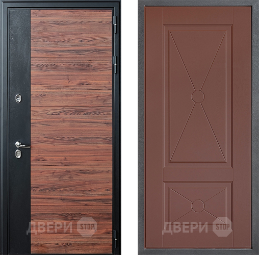 Входная металлическая Дверь Дверной континент ДК-15 Красное Дерево ТЕРМО ФЛ-617 Ясень шоколадный в Дмитрове