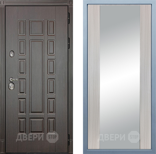 Входная металлическая Дверь Дива МД-38 Д-15 Зеркало Сандал белый в Дмитрове