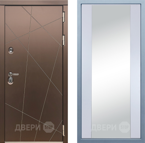 Входная металлическая Дверь Дива МД-50 Д-15 Зеркало Белый в Дмитрове