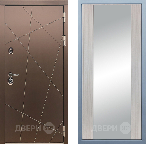 Дверь Дива МД-50 Д-15 Зеркало Сандал белый в Дмитрове