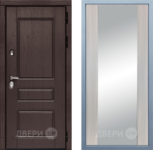 Входная металлическая Дверь Дива МД-90 Д-15 Зеркало Сандал белый в Дмитрове