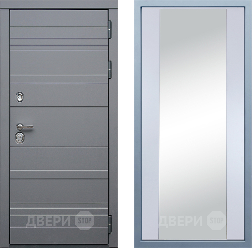 Входная металлическая Дверь Дива МД-39 Д-15 Зеркало Белый в Дмитрове