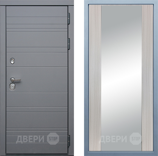 Входная металлическая Дверь Дива МД-39 Д-15 Зеркало Сандал белый в Дмитрове
