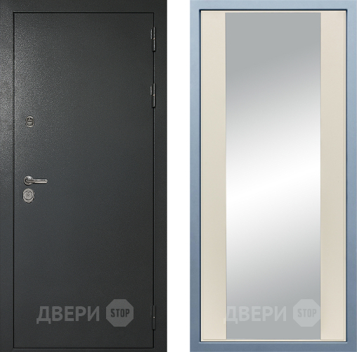Входная металлическая Дверь Дива МД-40 Титан Д-15 Зеркало Шампань в Дмитрове