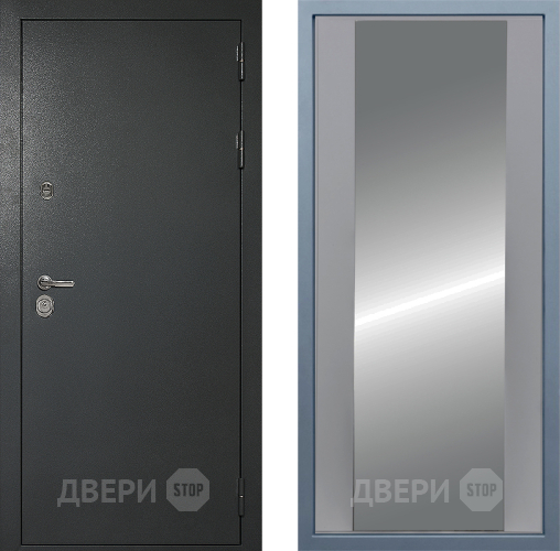 Входная металлическая Дверь Дива МД-40 Титан Д-15 Зеркало Силк Маус в Дмитрове