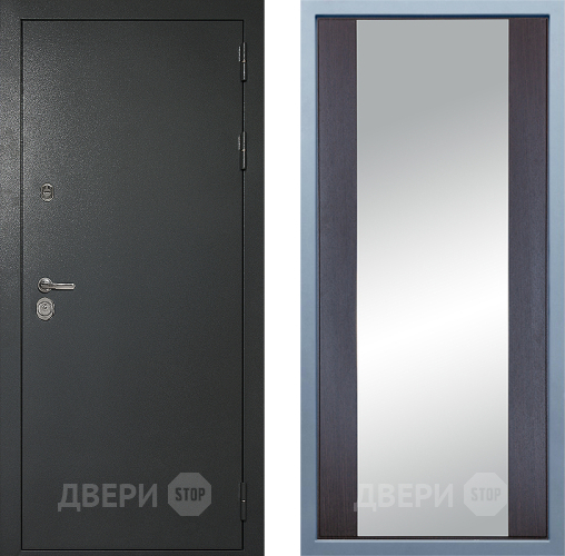 Входная металлическая Дверь Дива МД-40 Титан Д-15 Зеркало Венге в Дмитрове