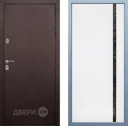 Входная металлическая Дверь Дива МД-40 Медь МХ-46 Белый матовый в Дмитрове