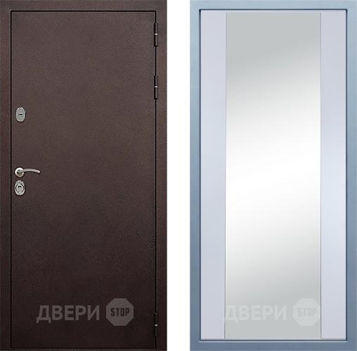 Дверь Дива МД-40 Медь Д-15 Зеркало Белый в Дмитрове