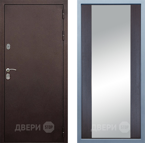 Входная металлическая Дверь Дива МД-40 Медь Д-15 Зеркало Венге в Дмитрове