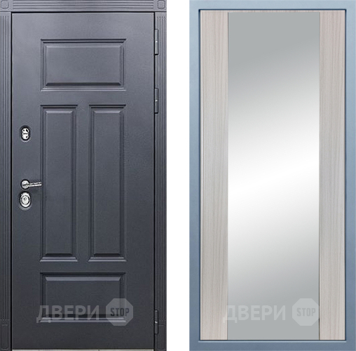 Входная металлическая Дверь Дива МХ-29 STR Д-15 Зеркало Сандал белый в Дмитрове