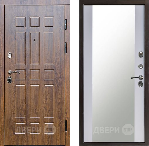 Входная металлическая Дверь Престиж Стандарт Зеркало Белый софт в Дмитрове