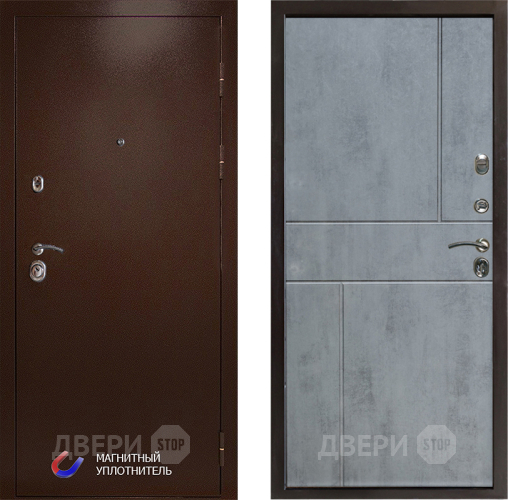 Входная металлическая Дверь Престиж Медь Горизонт Бетон темный в Дмитрове