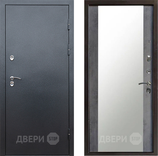 Дверь Престиж TERMO с терморазрывом Снегирь Серебро Зеркало Бетон темный в Дмитрове