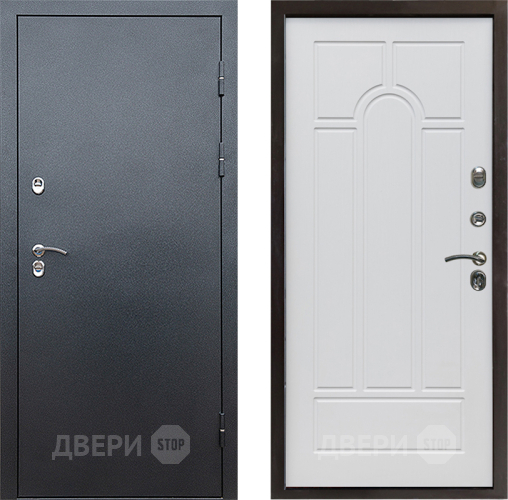 Дверь Престиж TERMO с терморазрывом Снегирь Серебро Арка Белое дерево в Дмитрове