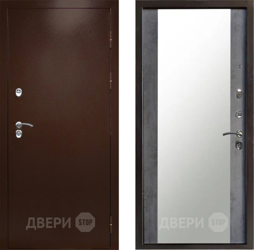 Дверь Престиж TERMO с терморазрывом Снегирь Медь Зеркало Бетон темный в Дмитрове