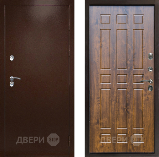 Входная металлическая Дверь Престиж TERMO с терморазрывом Снегирь Медь Спарта Дуб в Дмитрове