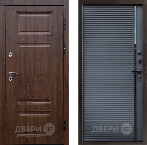 Дверь Престиж TERMO с терморазрывом Премиум Орех Porte Черный кварц в Дмитрове
