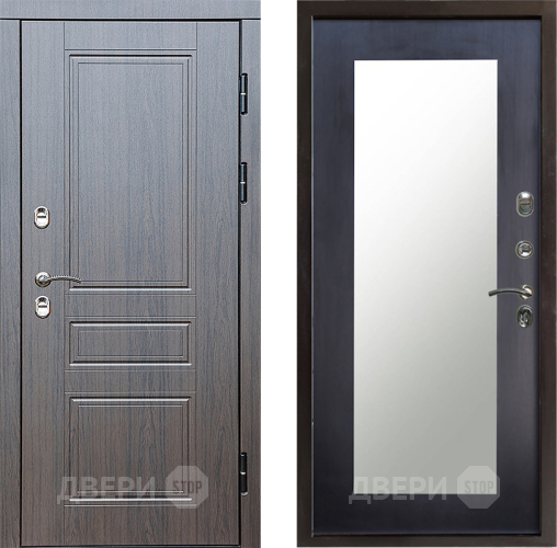 Входная металлическая Дверь Престиж TERMO с терморазрывом Классика Зеркало пастораль Венге в Дмитрове