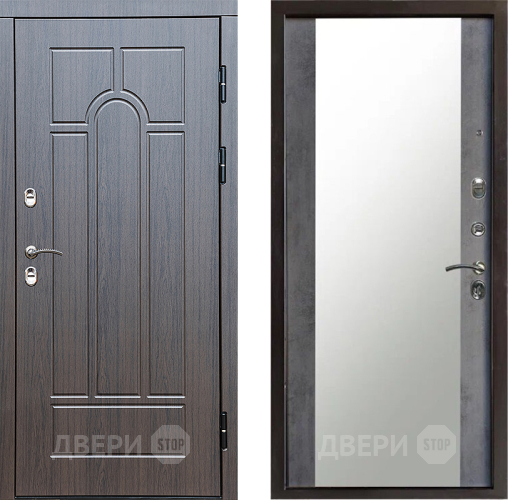 Дверь Престиж TERMO с терморазрывом Арка Зеркало Бетон темный в Дмитрове