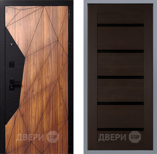 Дверь Заводские двери Морра СБ-1 орех тисненый в Дмитрове